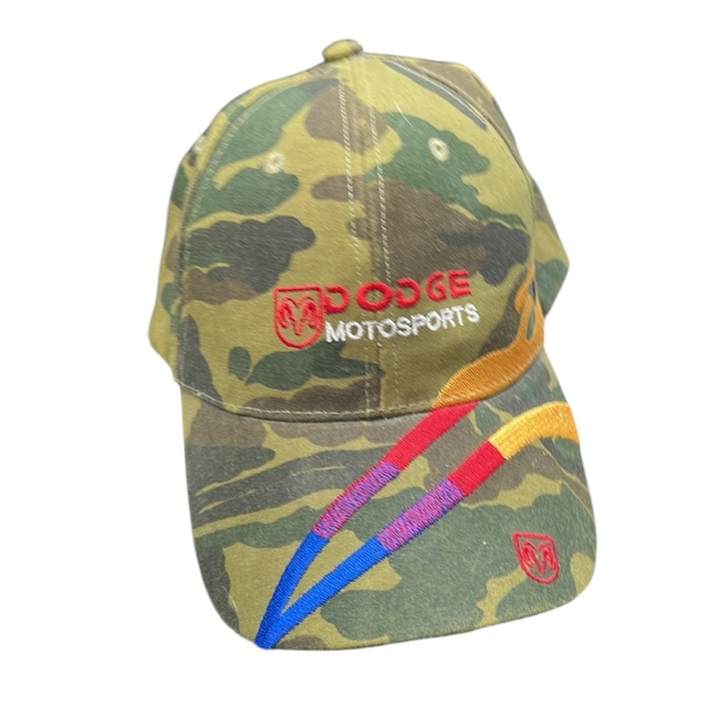Dodge MotorSports Racing Baseball Hat Mens Adjustable Camo Embroidered Strapback
